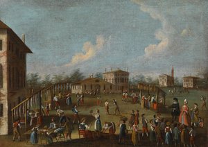 Rural Market Scene in Veneto by Gabriele Bella